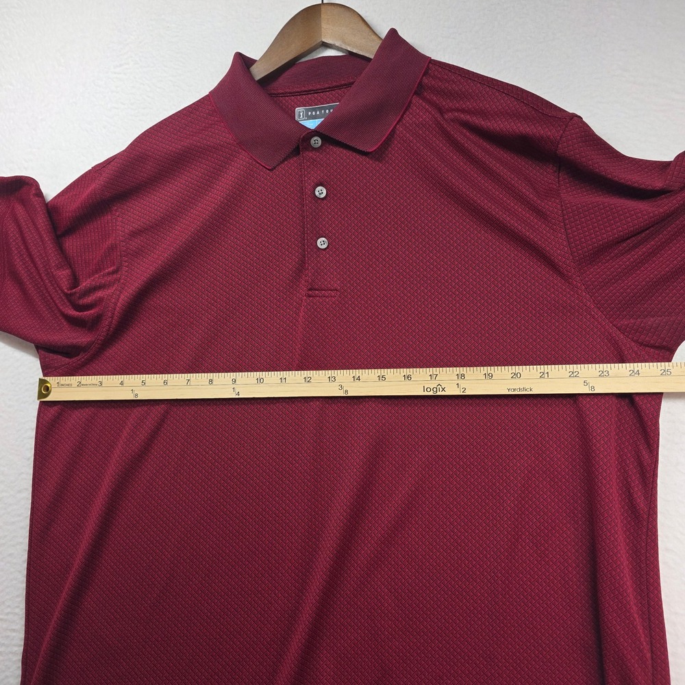 PGA Tour Polo Shirt Mens XXL Burgundy Grey Stripe Performance Golf Bundle 2pk - Picture 10 of 13